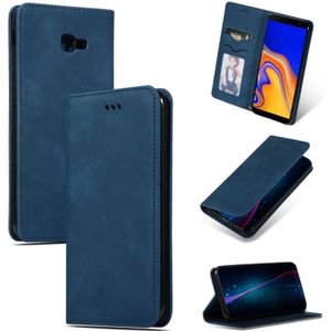 Retro Skin Feel Business Magnetic Horizontal Flip Leather Case for Samsung Galaxy J4 Plus 2018 & J4 Prime(Navy Blue)