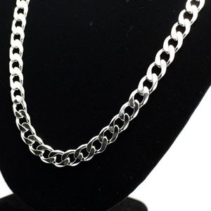 Europe and America Fashion Alloy Chain Hip Hop Simple Long Necklace  Width: 12mm  Length: 80cm (Platinum)