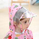 Siamese Children Raincoat  Print Thin Section Hooded  Raincoat  Size: L(Blue)