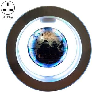 Living Room Desktop Decorations Magnetic Levitation Globe with LED Light  Plug Type:UK Plug(Silver Black)