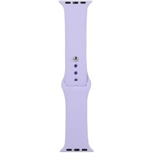 For Apple Watch Series 6 & SE & 5 & 4 40mm / 3 & 2 & 1 38mm Silicone Watch Replacement Strap  Short Section (Female)(Light Purple)