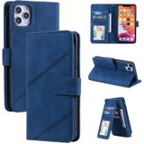 Skin Feel Business Horizontal Flip PU Leather Case with Holder & Multi-Card Slots & Wallet & Lanyard & Photo Frame For iPhone 11 Pro(Blue)