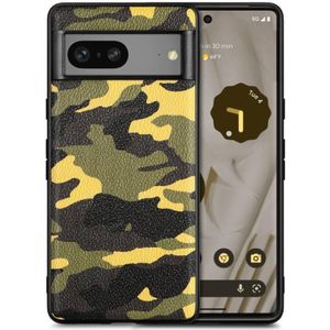 Voor Google Pixel 7A Camouflage lederen achterkant telefoonhoes