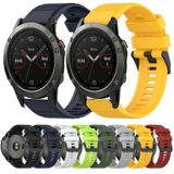 Voor Garmin Fenix 5X Plus 26mm Horizontale Textuur Siliconen Horlogeband met Removal Tool (Zwart)