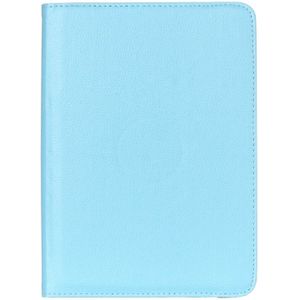 Samsung Galaxy Tab S2 9.7 horizontaal Litchi structuur PU leren Flip Hoesje met 360 graden draaiende houder (baby blauw)