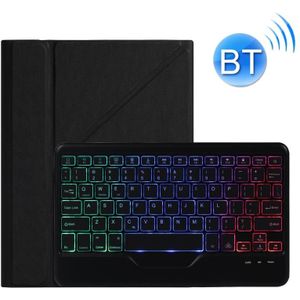 B09S Splittable Backlight Bluetooth Keyboard Leather Case with Triangle Holder & Pen Slot For iPad 10.2 2020 & 2019 / Pro 10.5 inch / Air 3 10.5 inch(Black Diamond Pattern)