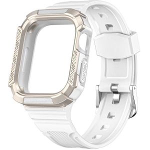 Two-color Integrated Watchband For Apple Watch Series 7 41mm / 6&SE&5&4 40mm(White + Star Frame)