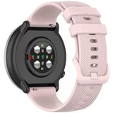 For Polar Ignite 20mm Small Plaid Texture Silicone Wrist Strap Watchband(Rose Pink)