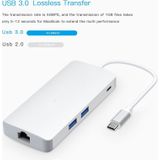 8 in 1 Hub Type-C HUB+ USB-C / Type-C to USB-C / Type-C & HDMI & SD & TF & 2 USB & VGA & Rj45 Adapter  For Galaxy S9 & S9 + & S8 & S8 + & Note 8 / HTC 10 / Huawei Mate 10 & Mate 10 Pro & P20 & P20 Pro / MacBook 12 inch / MacBook Pro