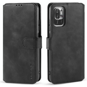For Xiaomi Redmi Note 10 5G DG.MING Retro Oil Side Horizontal Flip Leather Case with Holder & Card Slots & Wallet(Black)