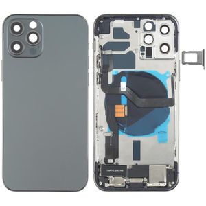 Battery Back Cover Assembly (with Side Keys & Loud Speaker & Motor & Camera Lens & Card Tray & Power Button + Volume Button + Charging Port & Wireless Charging Module) for iPhone 12 Pro(Black)