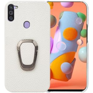 Voor Samsung Galaxy A11 EU-versie Ringhouder Litchi-textuur Lederen telefoonhoes