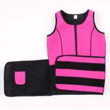 Neoprene Corset Yoga Vest Sweat Suit Postpartum Belly Belt  Size:M(Rose Red)