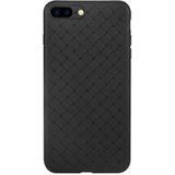 Benks for iPhone 8 Plus & 7 Plus TPU Knitting Leather Surface Protective Back Cover Case(Black)