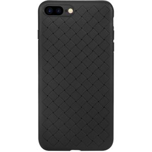 Benks for iPhone 8 Plus & 7 Plus TPU Knitting Leather Surface Protective Back Cover Case(Black)