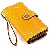 3555 Large Capacity Long Multi-function Anti-magnetic RFID Wallet Clutch for Ladies with Card Slots (Yellow)