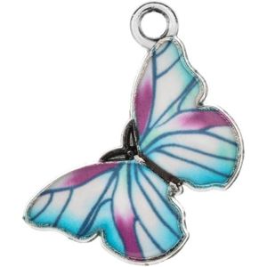 20 pc's vlinder charmes oorbellen ketting armband accessoires diy materiaal (paars blauw)