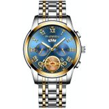 FNGEEN 4001 Men Non-Mechanical Watch Multi-Function Quartz Watch  Colour: Gold Blue Surface