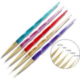 5 Piece/set Acrylic Phototherapy Nail Painting Flower Carved Crystal Pen Nail Pen