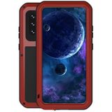 For Samsung Galaxy A52 5G / 4G LOVE MEI Metal Shockproof Waterproof Dustproof Protective Case with Glass(Red)