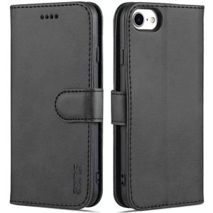 AZNS Skin Feel Calf Texture Horizontal Flip Leather Case with Card Slots & Holder & Wallet For iPhone 7 / 8 / SE (2020)(Black)