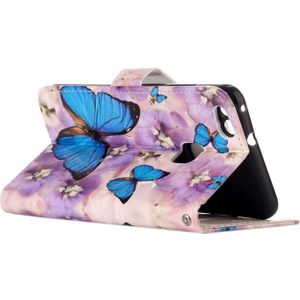 For Huawei P10 Lite Gloss Oil Embossed Purple Butterfly Pattern Horizontal Flip Leather Case with Holder & Card Slots & Wallet & Photo Frame