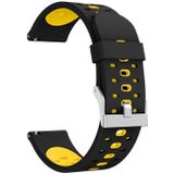 For Samsung Galaxy Watch 3 41mm Three Row Holes Silicone Replacement Strap Watchband(Black Yellow)