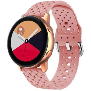For Samsung Galaxy Watch4 Classic 42/46mm Weave Texture Silicone Watch Band(Pink)