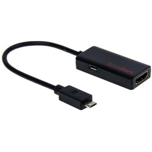 Micro USB Slim Port naar HDMI Adapter voor Google Nexus 4 & 5 & 7 / LG G2 & G3 / Fujitsu / Asus / Nubia  Support HD TV 1080 & 3D Output  Kabel lengte: 15cm