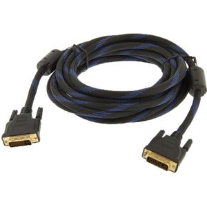 Nylon Netting Style DVI-I Dual Link 24+5 Pin Male to Male M / M Video Cable  Length: 5m