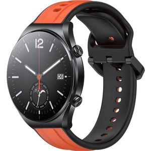 Voor Xiaomi MI Watch S1 22 mm bolle lus tweekleurige siliconen horlogeband (oranje + zwart)