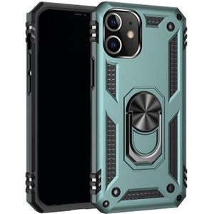 For iPhone 12 Pro Max Shockproof TPU + PC Protective Case with 360 Degree Rotating Holder(Green)