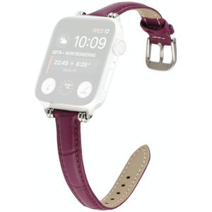 Bamboo Joint with Beads Leather Replacement Strap Watchband For Apple Watch Series 7 & 6 & SE & 5 & 4 40mm  / 3 & 2 & 1 38mm(Purple)
