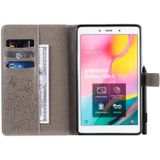 For Galaxy Tab A 8.0 (2019) Pressed Printing Butterfly Pattern Horizontal Flip PU Leather Case with Holder & Card Slots & Wallet & Pen Slot(Grey)