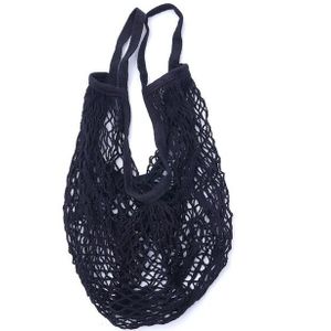 2 PCS Mesh Shopping Bag Reusable String Fruit Storage Handbag Totes Women Shopping Mesh Net Woven Bag Shop Grocery Tote Bag(Black)
