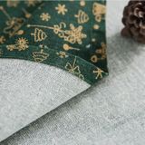 Linen Cotton Christmas Party Tablecloth Rectangle Bronzing Dinning Table Cover  Size:90x90cm(White)