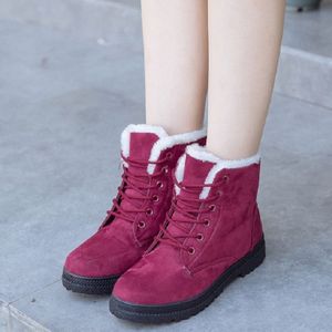 Dames katoenen schoenen plus Velvet sneeuw laarzen  grootte: 37 (rode wijn)
