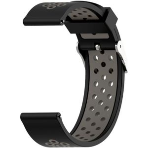 Double Colour Silicone Sport Wrist Strap for Xiaomi Huami Amazfit Bip Lite Version 22mm (Black Grey)
