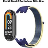 Voor Xiaomi Mi Band 8 Loop nylon vervangende horlogeband (Ice Ocean Blue)