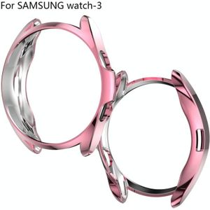 For Samsung Galaxy Watch 3 41mm Electroplating Hollow Half-pack TPU Protective Case(Fink)
