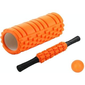 45cm 3 stks/set EVA Holle Schuim Roller Spier Ontspanning Roller Yoga Kolom Set Fitness Apparatuur (Oranje)
