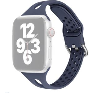 Silicone Replacement Watchbands For Apple Watch Series 6 & SE & 5 & 4 40mm / 3 & 2 & 1 38mm(Blue)