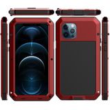 Shockproof Waterproof Silicone + Zinc Alloy Protective Case For iPhone 12 Pro Max(Red)