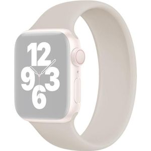 Voor Apple Watch Series 7 45 mm / 6 & SE & 5 & 4 44mm / 3 & 2 & 1 42mm Solid Color Elastische Siliconen Vervanging Polsriem Horlogeband  Afmeting: L 156mm (Starlight)