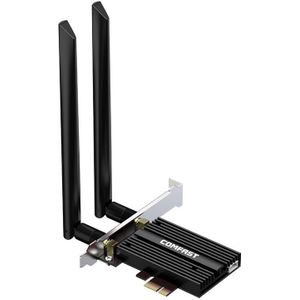 COMFAST CF-AX181 PRO 3000MBPS TRI-BAND + Bluetooth 5.2 Draadloze WiFi6e PCI-E-netwerkkaart met koellichaam