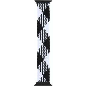 Plastic Buckle Mixed Color Nylon Braided Single Loop Replacement Watchbands For Apple Watch Series 6 & SE & 5 & 4 40mm / 3 & 2 & 1 38mm  Size:L(Checkered Black White)