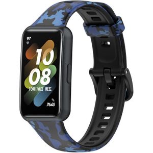 Voor Huawei Band 7 TPU -horlogeband (Camouflage Blue)