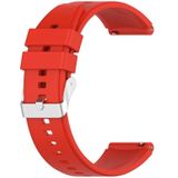 Protruding Head Silicone Strap Silver Buckle For Samsung Galaxy Watch Active 40mm 20mm(Red)