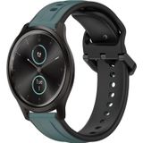 Voor Garmin VivoMove Style 20 mm bolle lus tweekleurige siliconen horlogeband (olijfgroen + zwart)