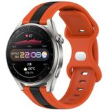 Voor Huawei Watch 3 Pro nieuwe 20 mm vlindergesp tweekleurige siliconen horlogeband (oranje + zwart)